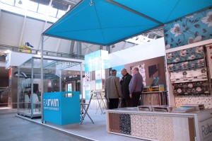Clients take in beautiful exhibition stand design
